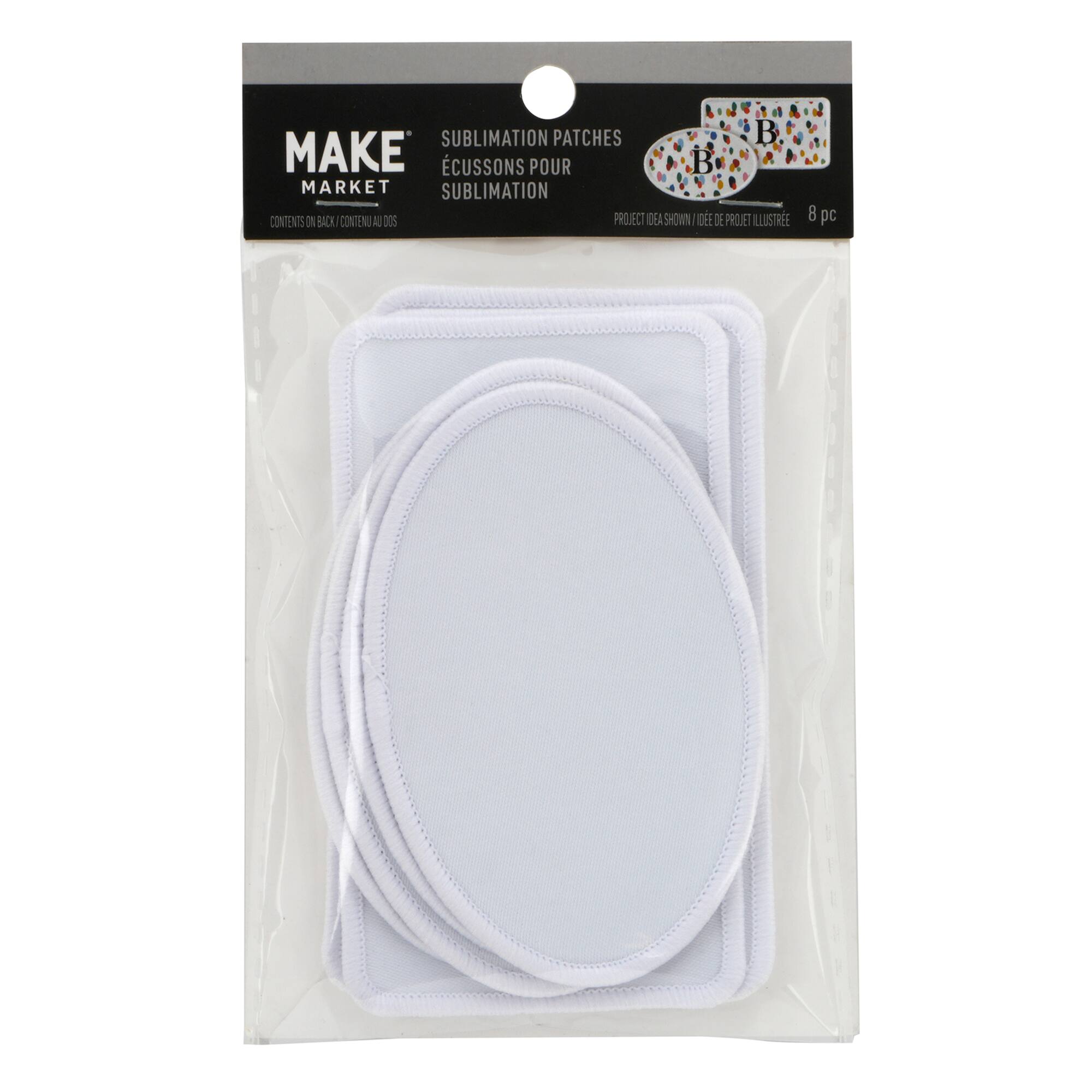 12 Packs: 8 ct. (96 total) Rectangle & Oval Sublimation Patches by Make Market®